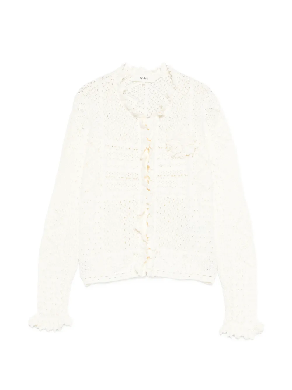 Ba&Sh ruffled crochet cardigan - Toni neutri