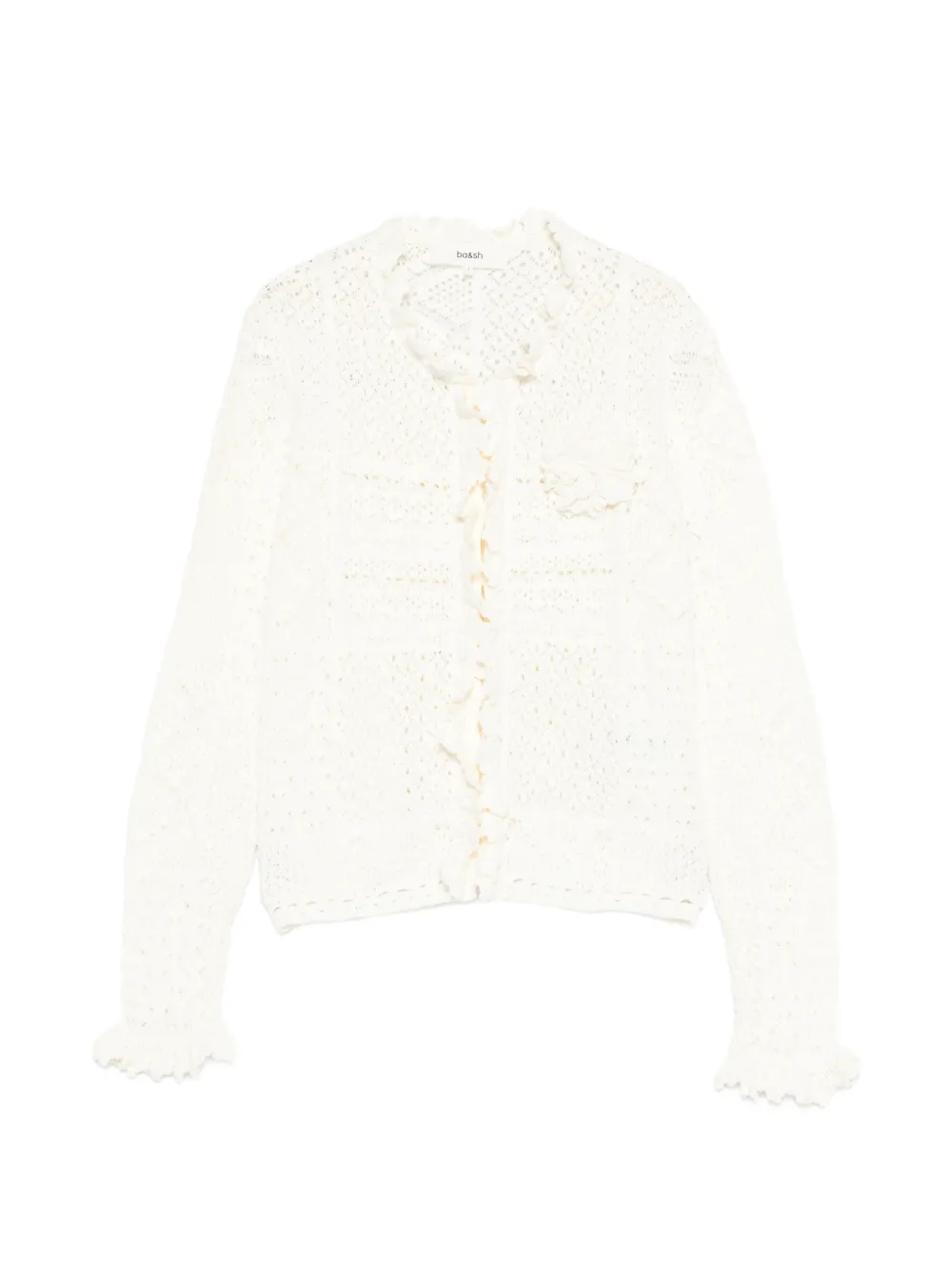 Ba&Sh ruffled crochet cardigan - Toni neutri