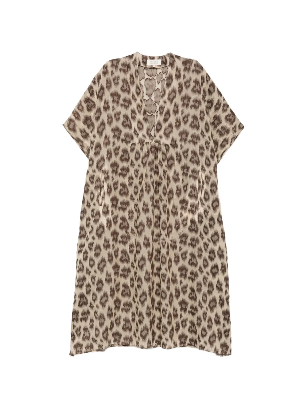 PSOPHIA animal-print gathered midi dress - Toni neutri