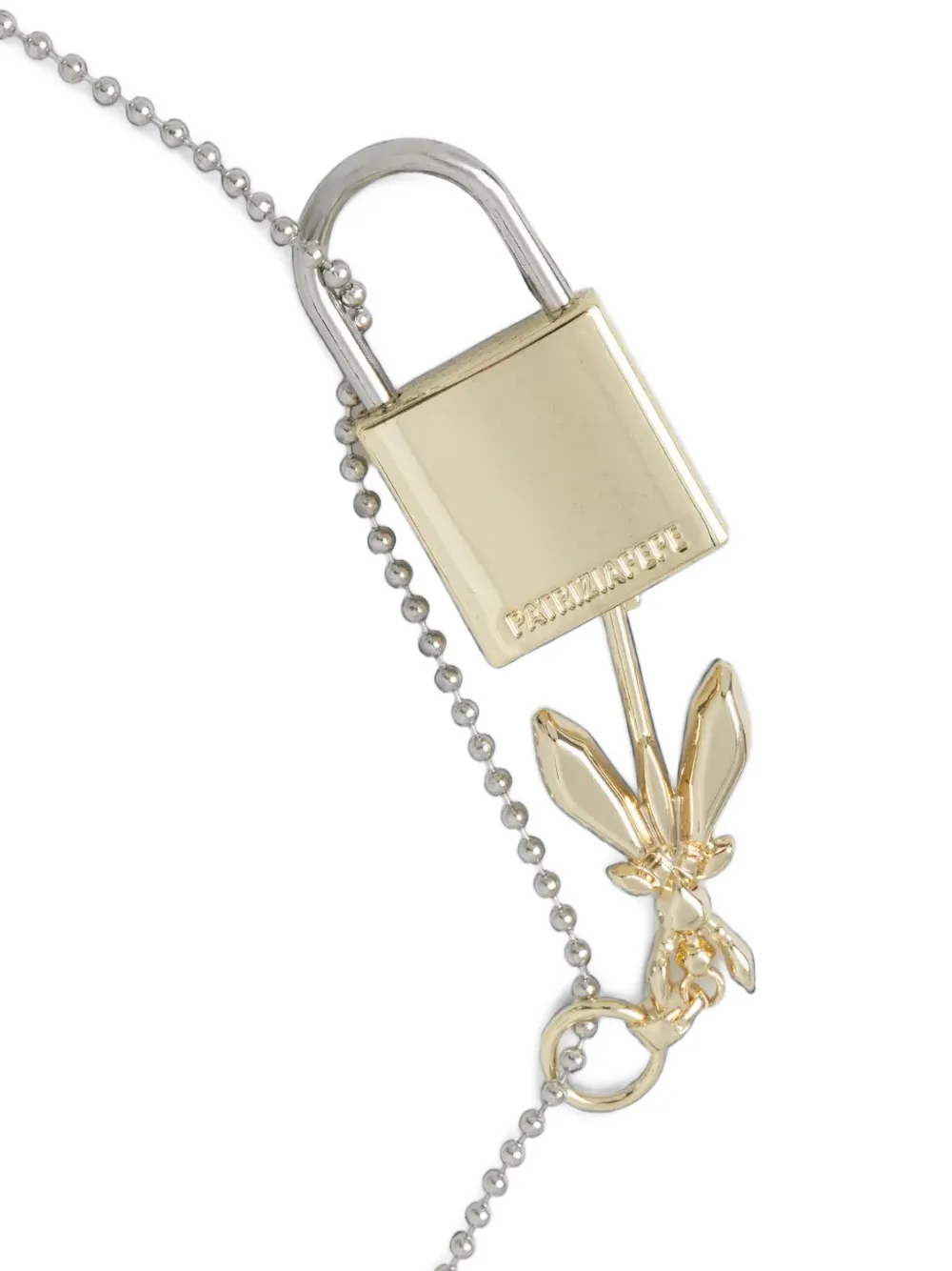 Patrizia Pepe Fly sleutelhanger met hangslot Zilver