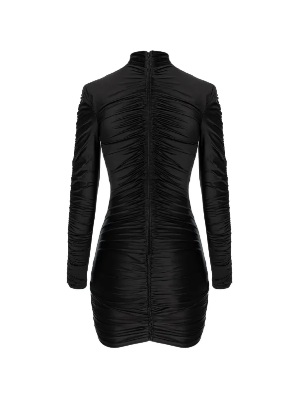ruched turtleneck dress Murmur Turtleneck Ruched Dress