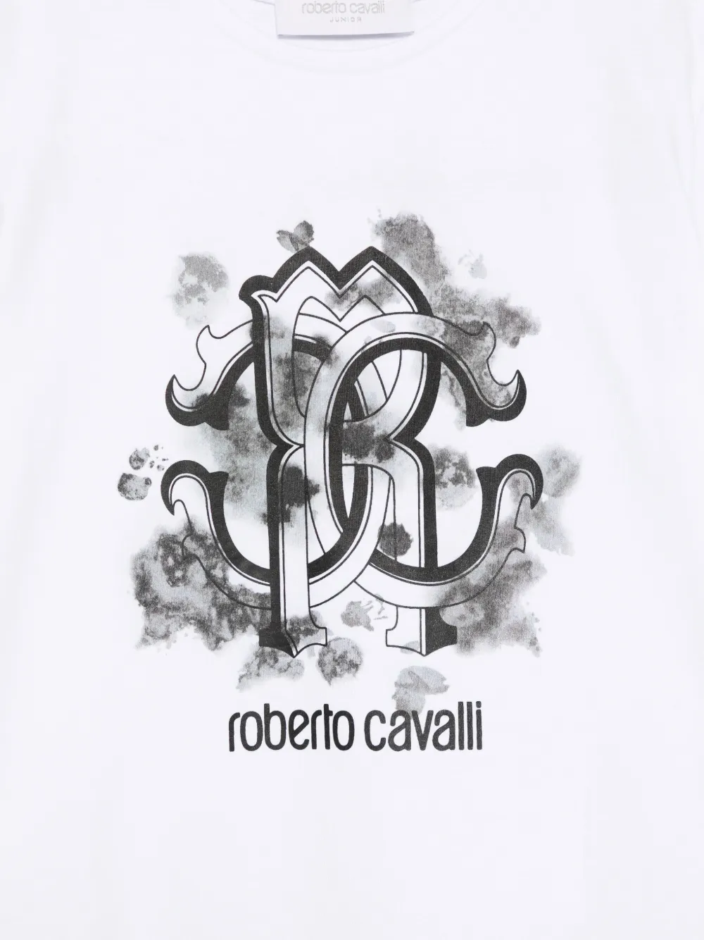 Roberto Cavalli Junior T-shirt met logoprint Wit