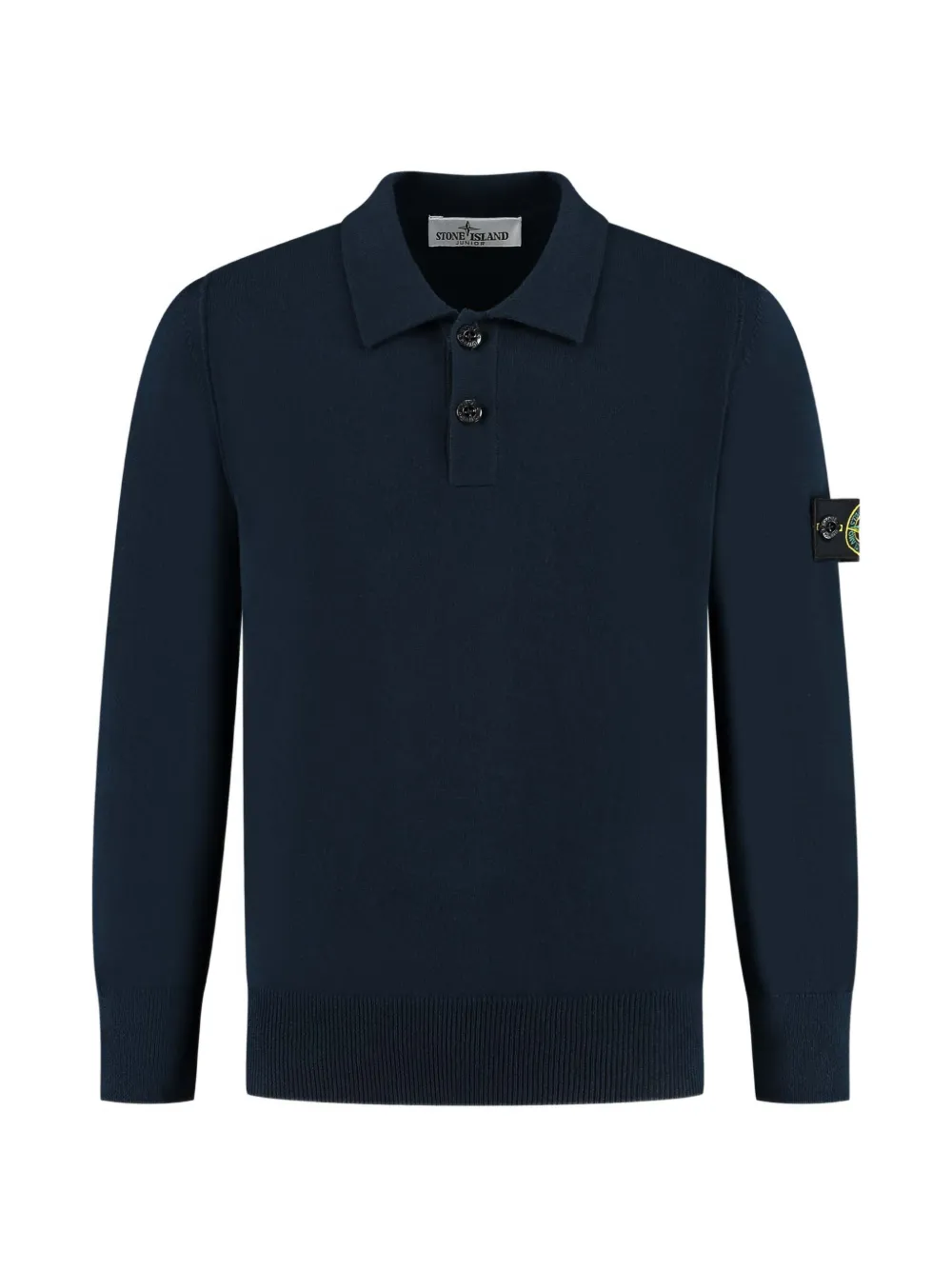 Stone Island Junior button-up long-sleeve polo shirt - Blu