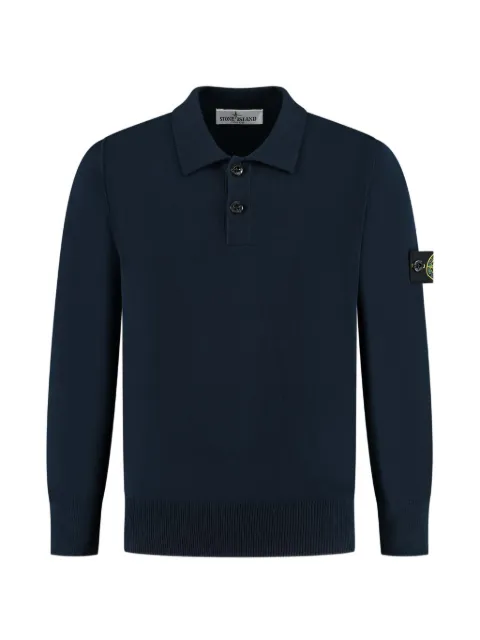 Stone Island Junior playera tipo polo manga larga con botones