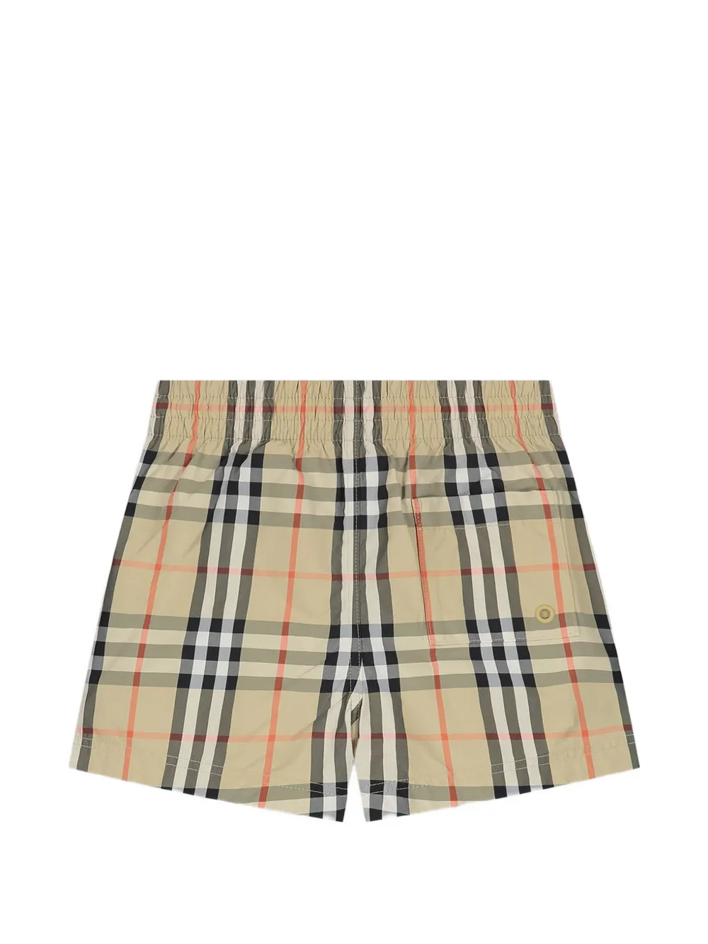  Burberry Kids Check Swim Shorts - Neutrals 