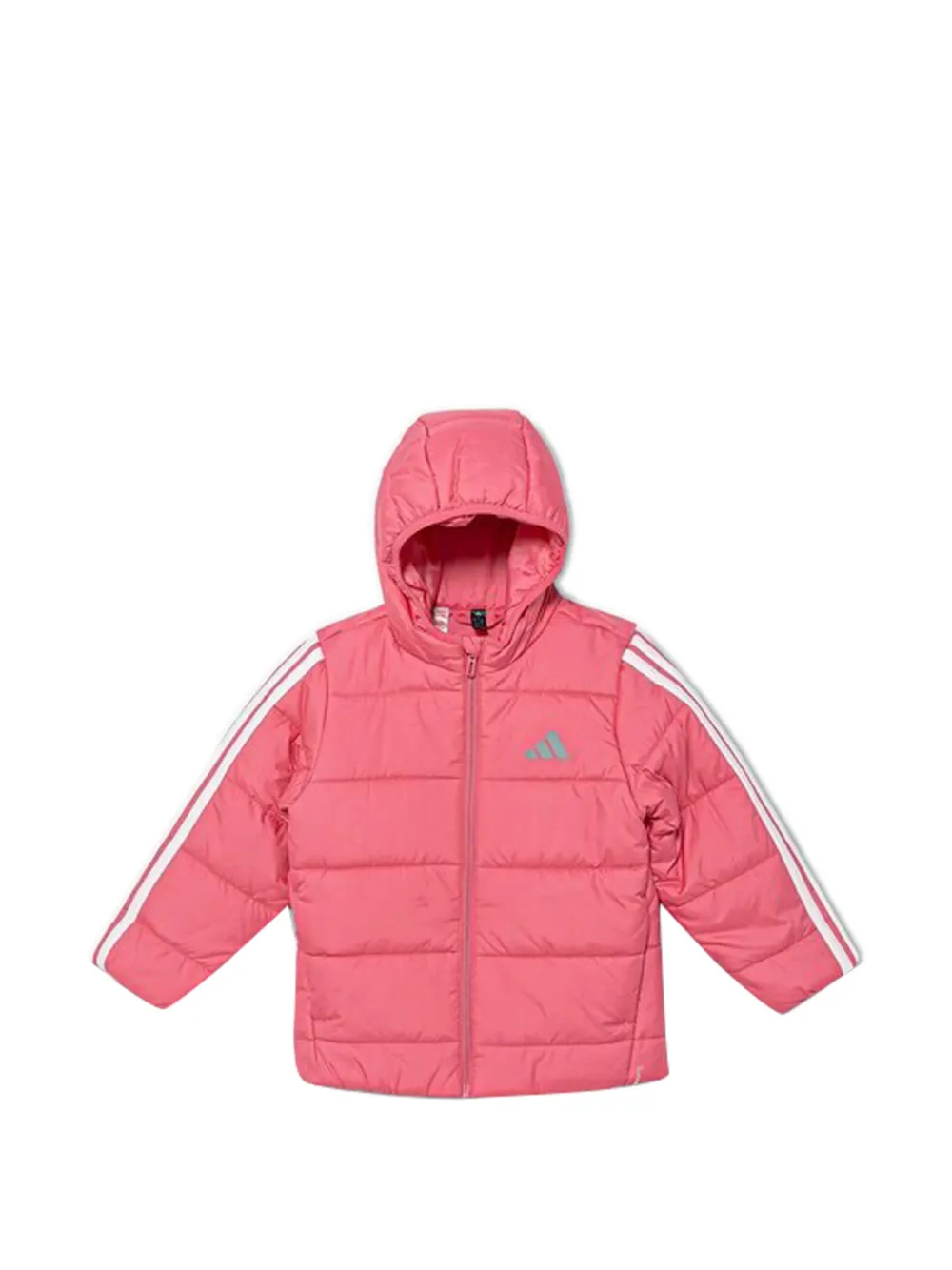adidas Kids striped hooded jacket - Rosa