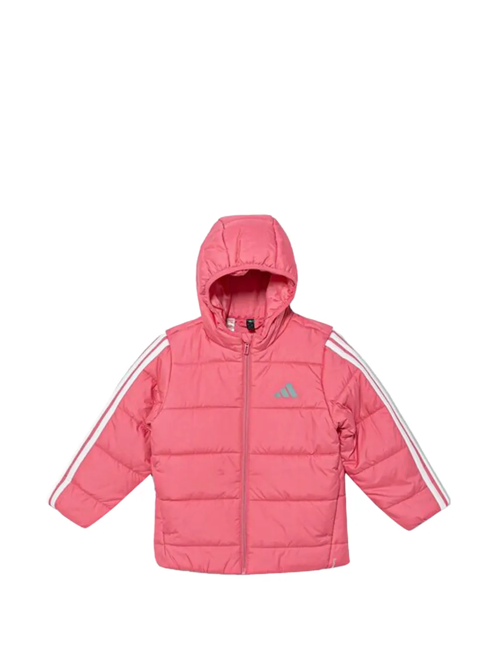 adidas Kids striped hooded jacket - Rosa