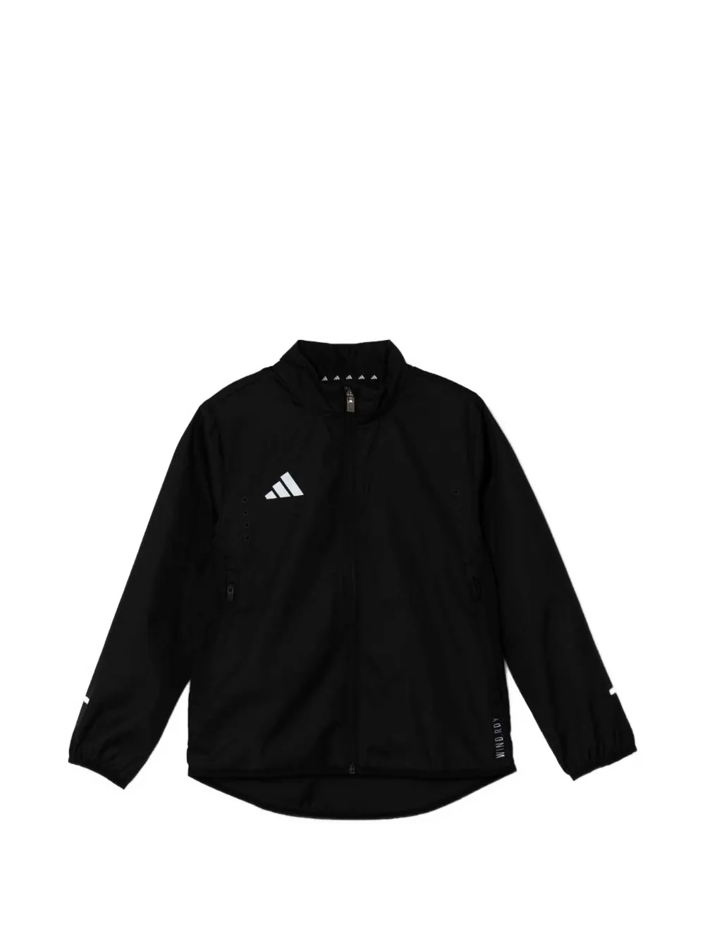 Adidas Kids WIND.RDY Team logo-print zip-up jacket Zwart
