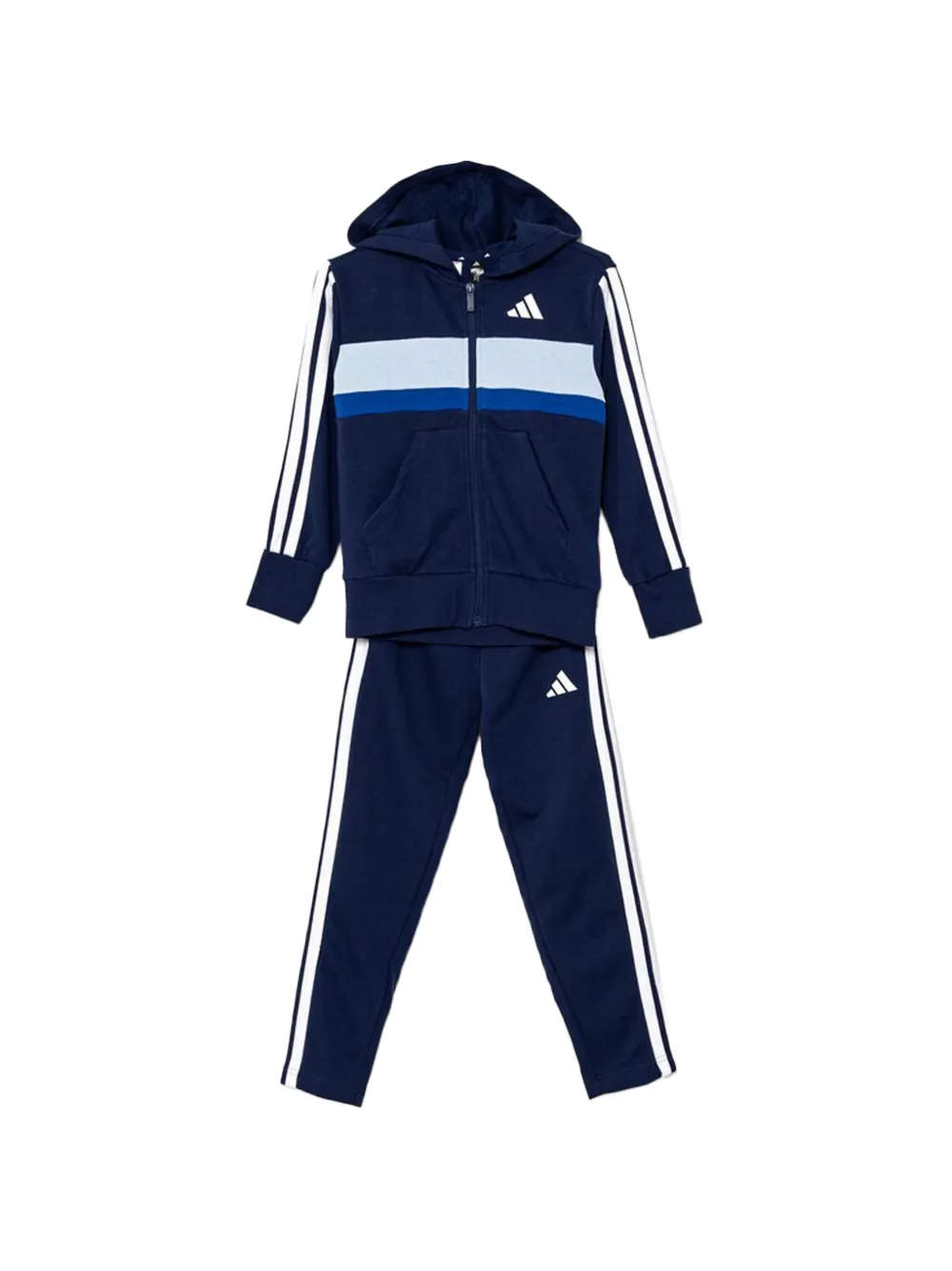adidas Kids hooded stripe tracksuit - Blue