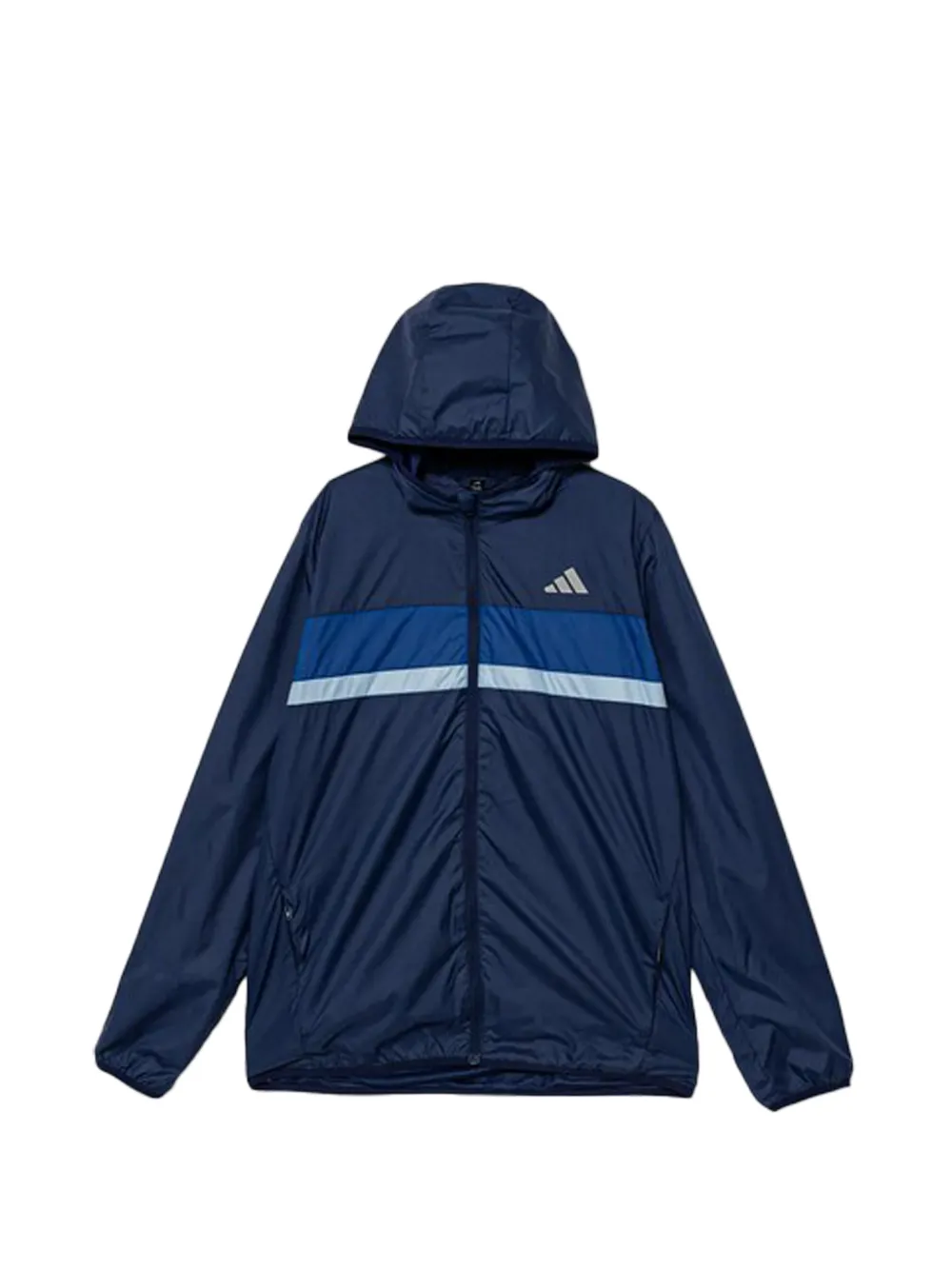 adidas Kids striped hooded jacket - Blu