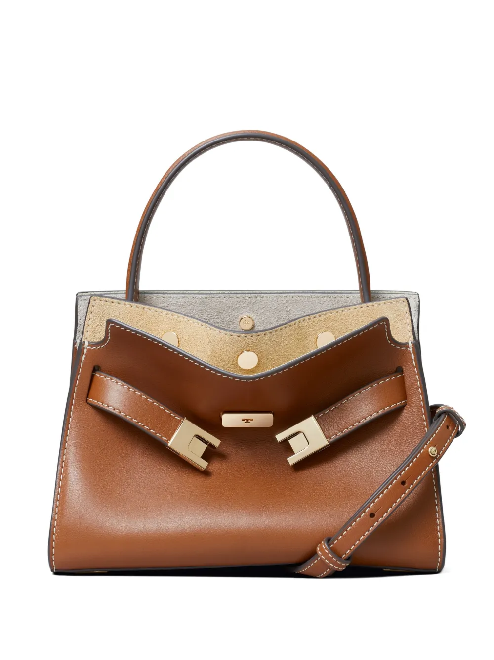 Tory Burch Borsa Double Petite Lee Radziwill - Marrone