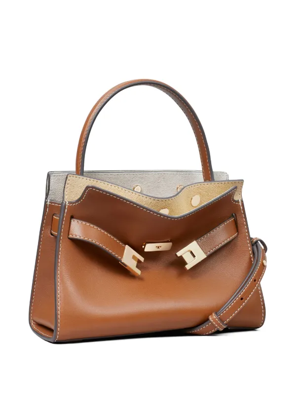 Tory Burch Petite Lee Radziwill Double Bag | Brown | FARFETCH