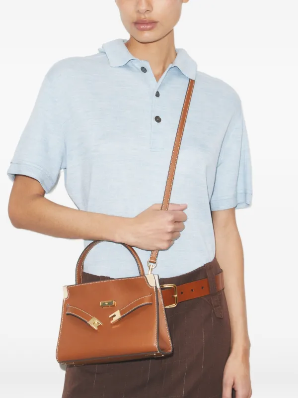 Tory Burch Petite Lee Radziwill Double Bag | Brown | FARFETCH ZA