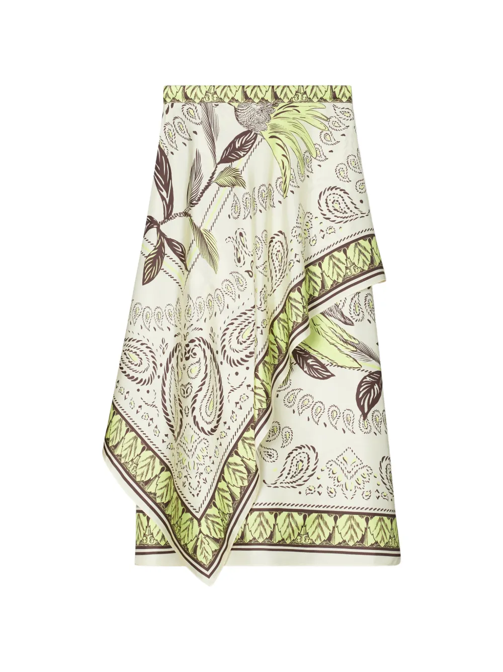 Tory Burch silk scarf wrap skirt - Verde