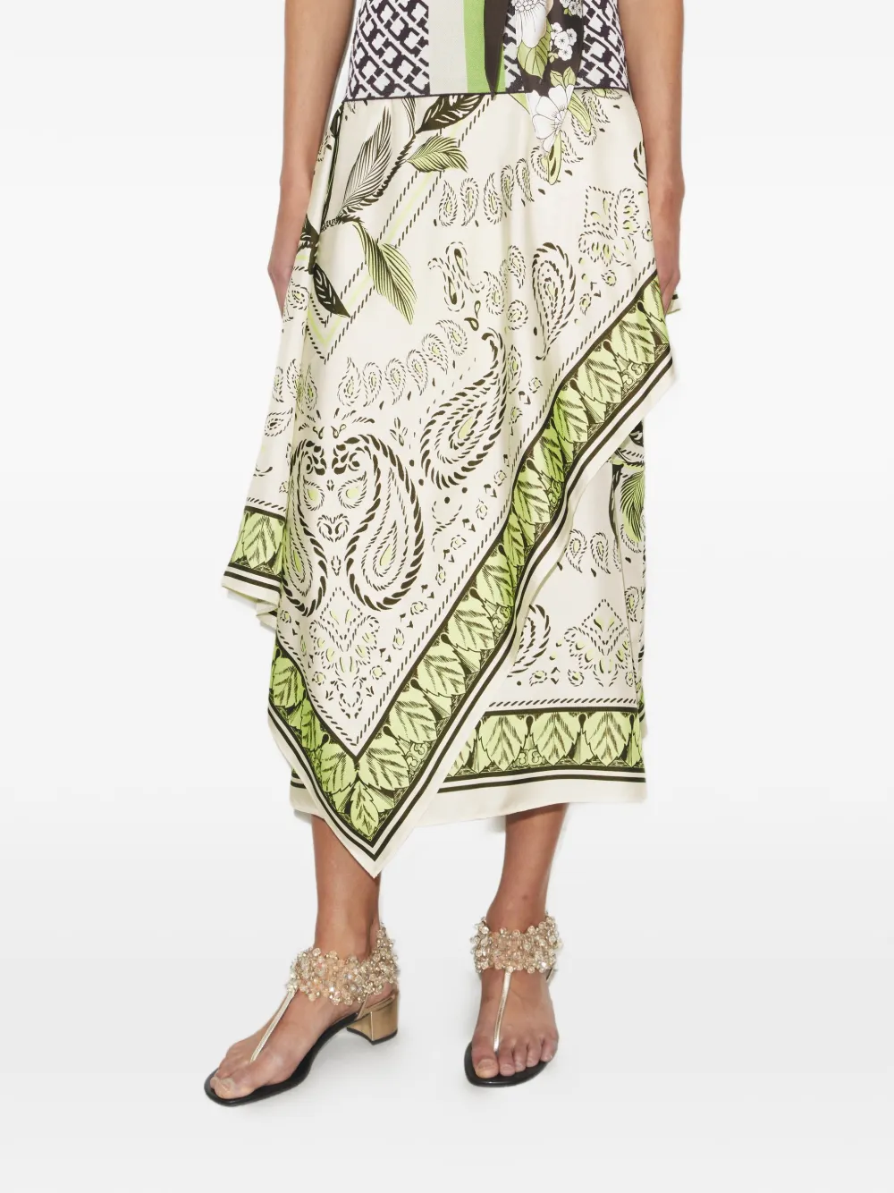 Tory Burch Zijden wikkelrok Groen