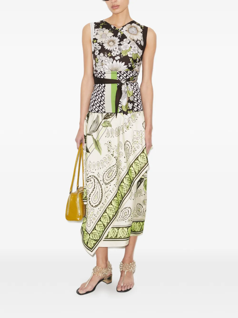  Tory Burch Silk Scarf Wrap Skirt - Green 
