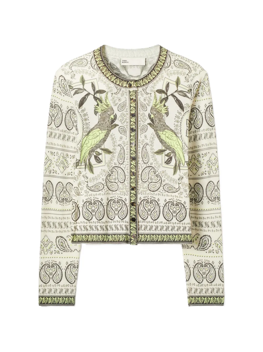 Tory Burch - printed wool cardigan - dames - kasjmier