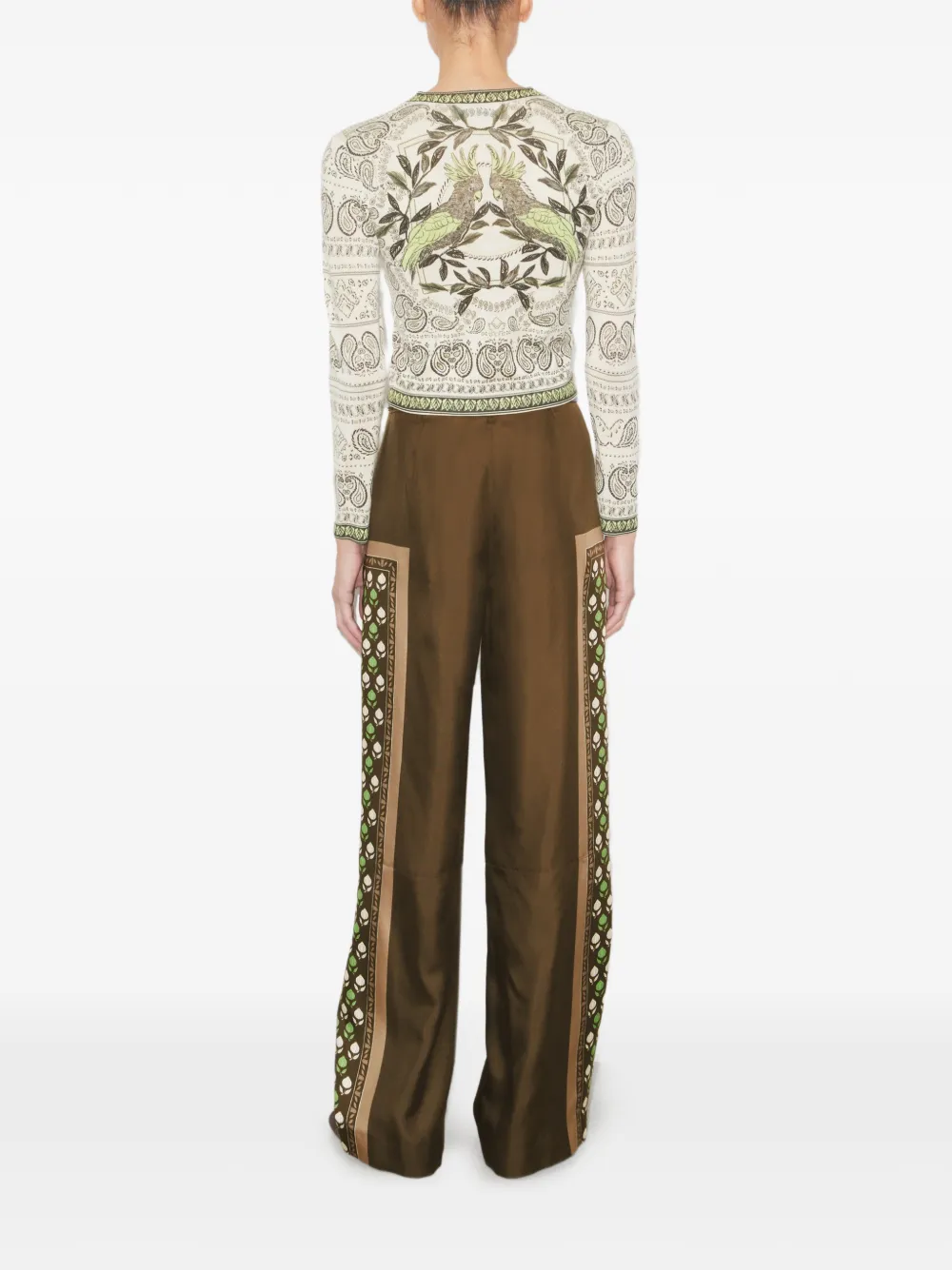  Tory Burch Printed Wool Cardigan - Neutrals 