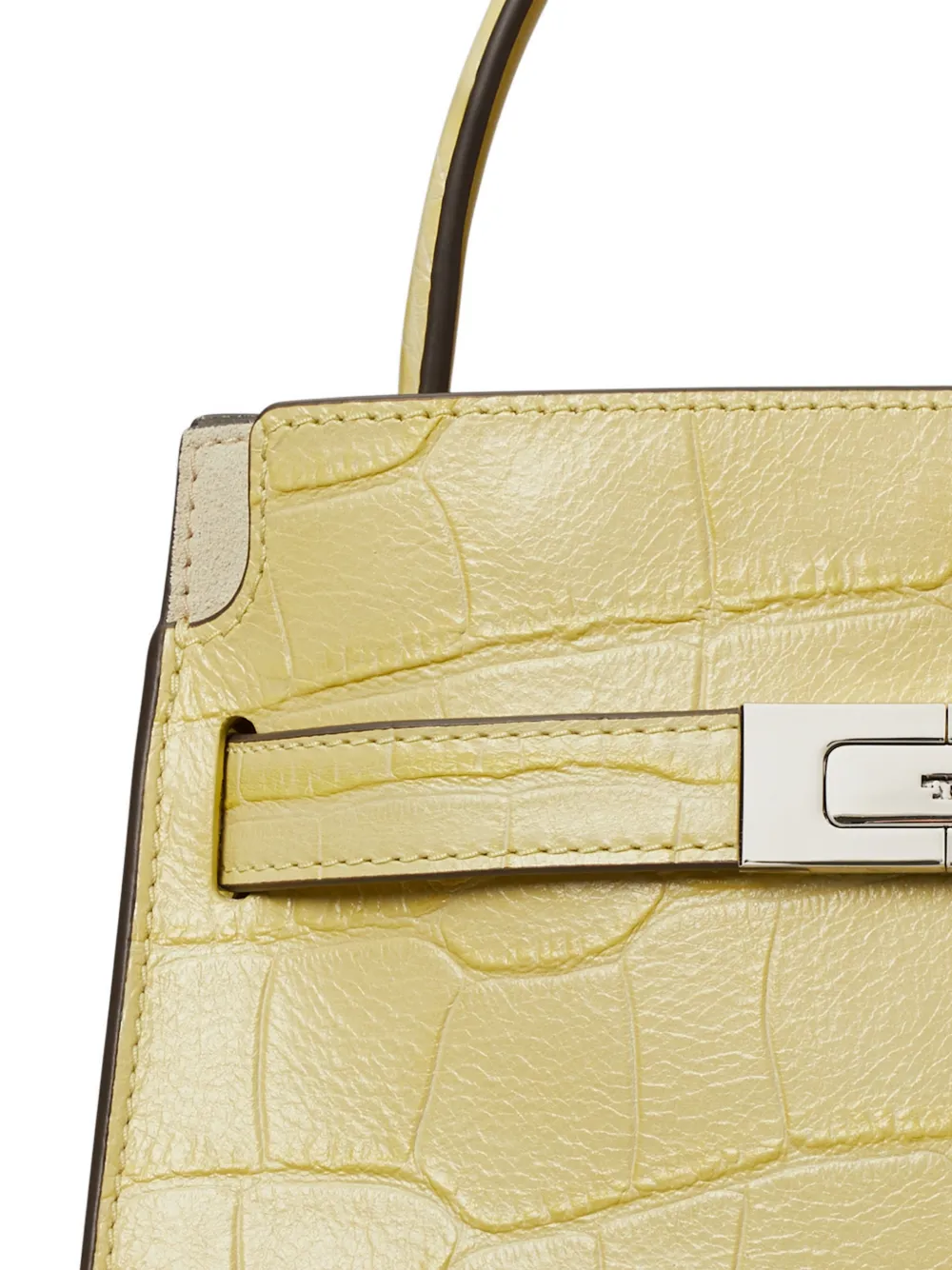 Tory Burch Petite Lee Radziwill croc-embossed Double Bag | Yellow
