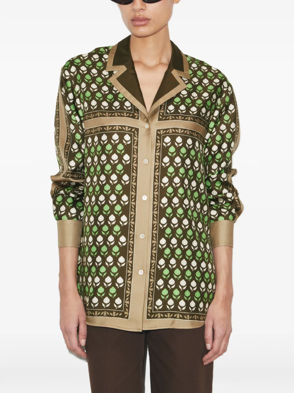 Tory Burch シルク トップ | ブラウン | FARFETCH JP