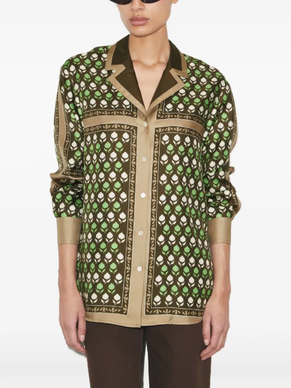 Tory Burch シルク トップ | ブラウン | FARFETCH JP