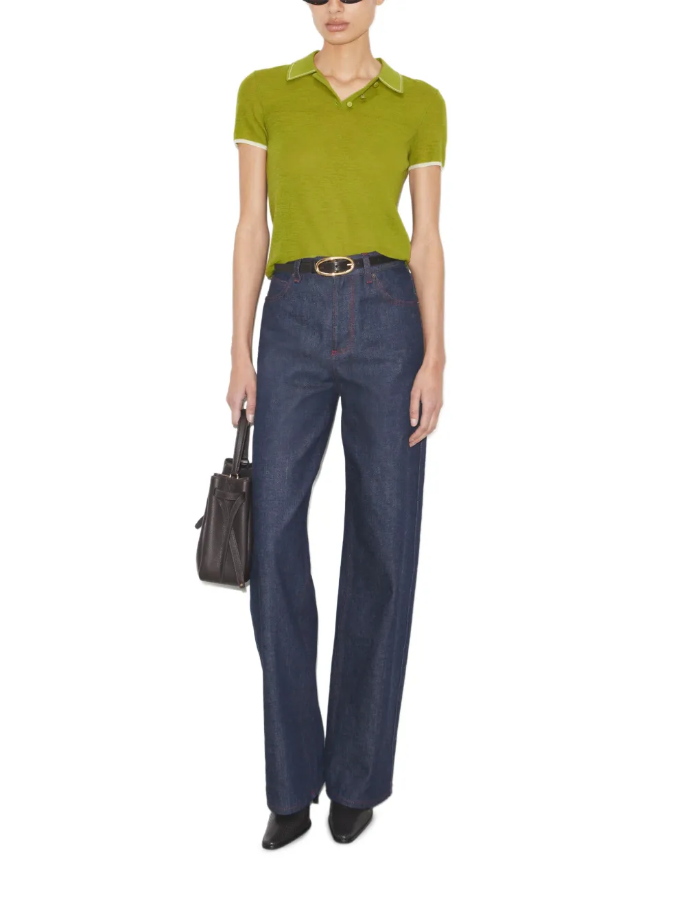  Tory Burch Wool Polo Top - Green 