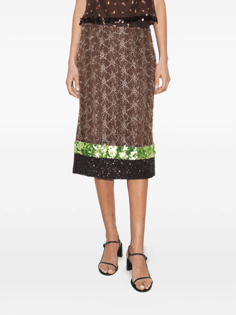 embellished lace skirt