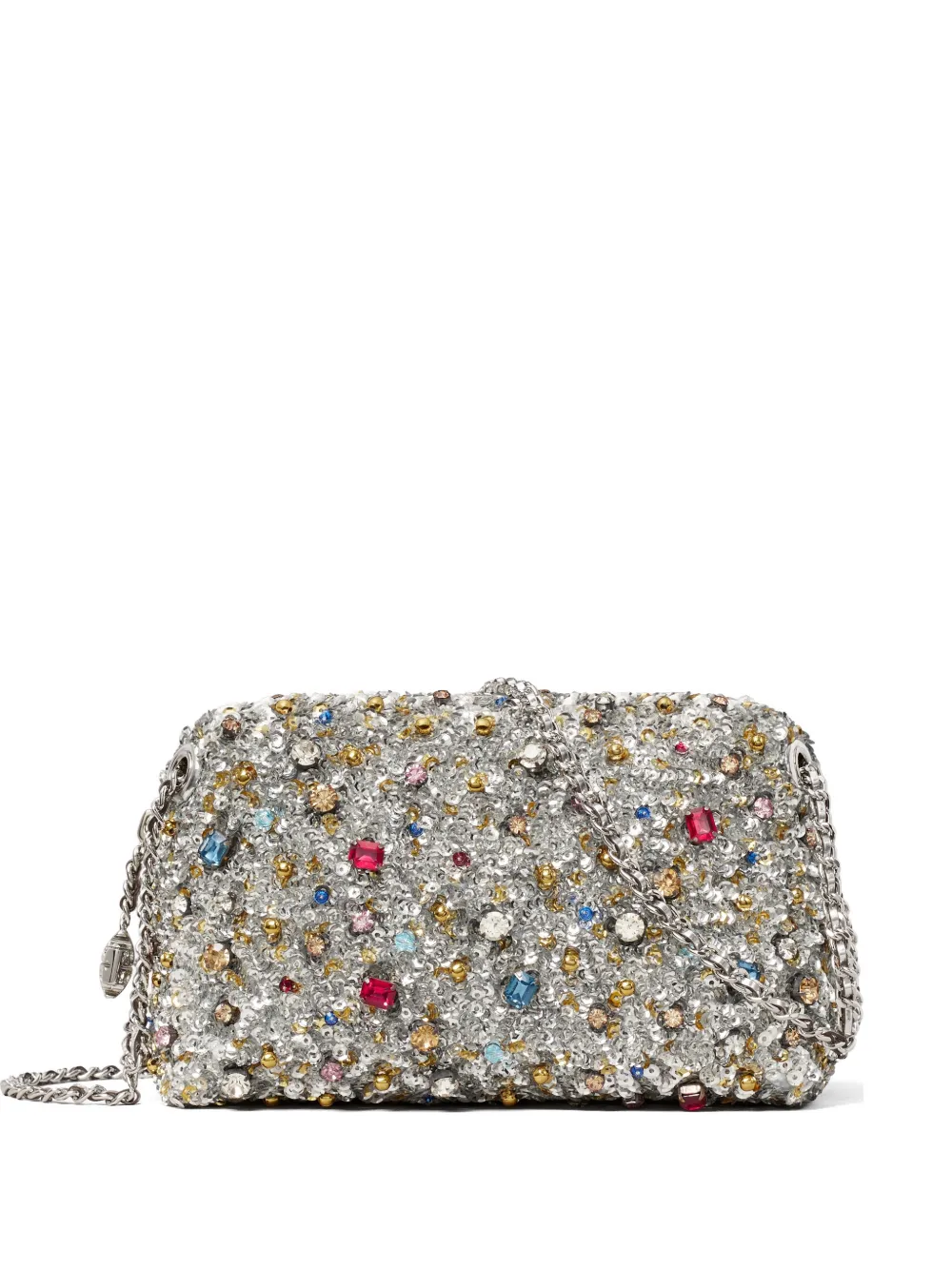 Tory Burch Fleming embellished cross body bag - Argento