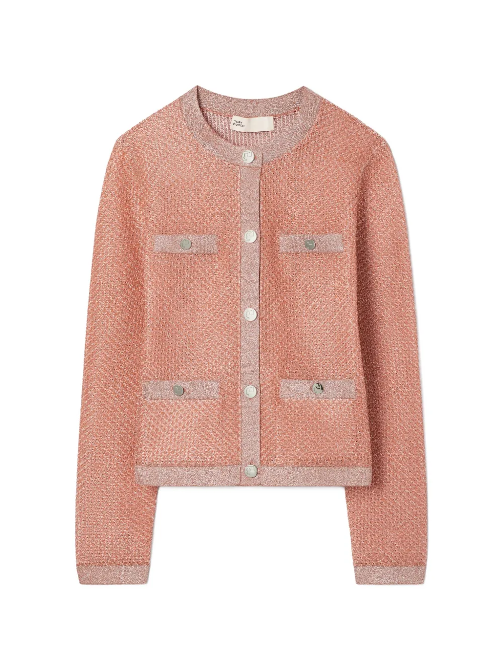 Tory Burch Kendra mesh cardigan - Rosa