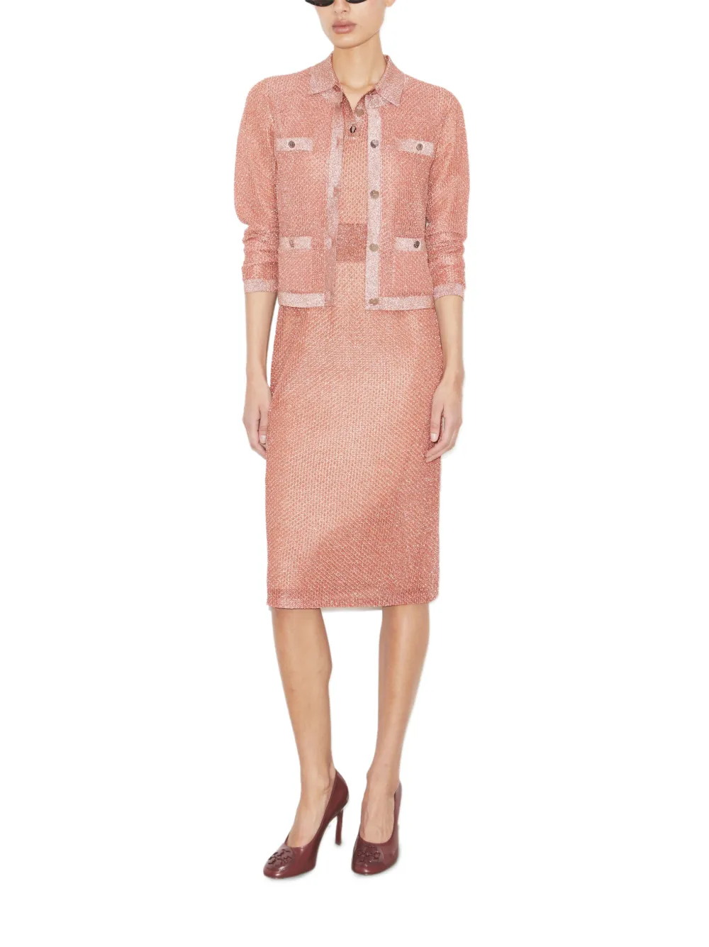 Tory Burch Kendra vest met mesh Roze