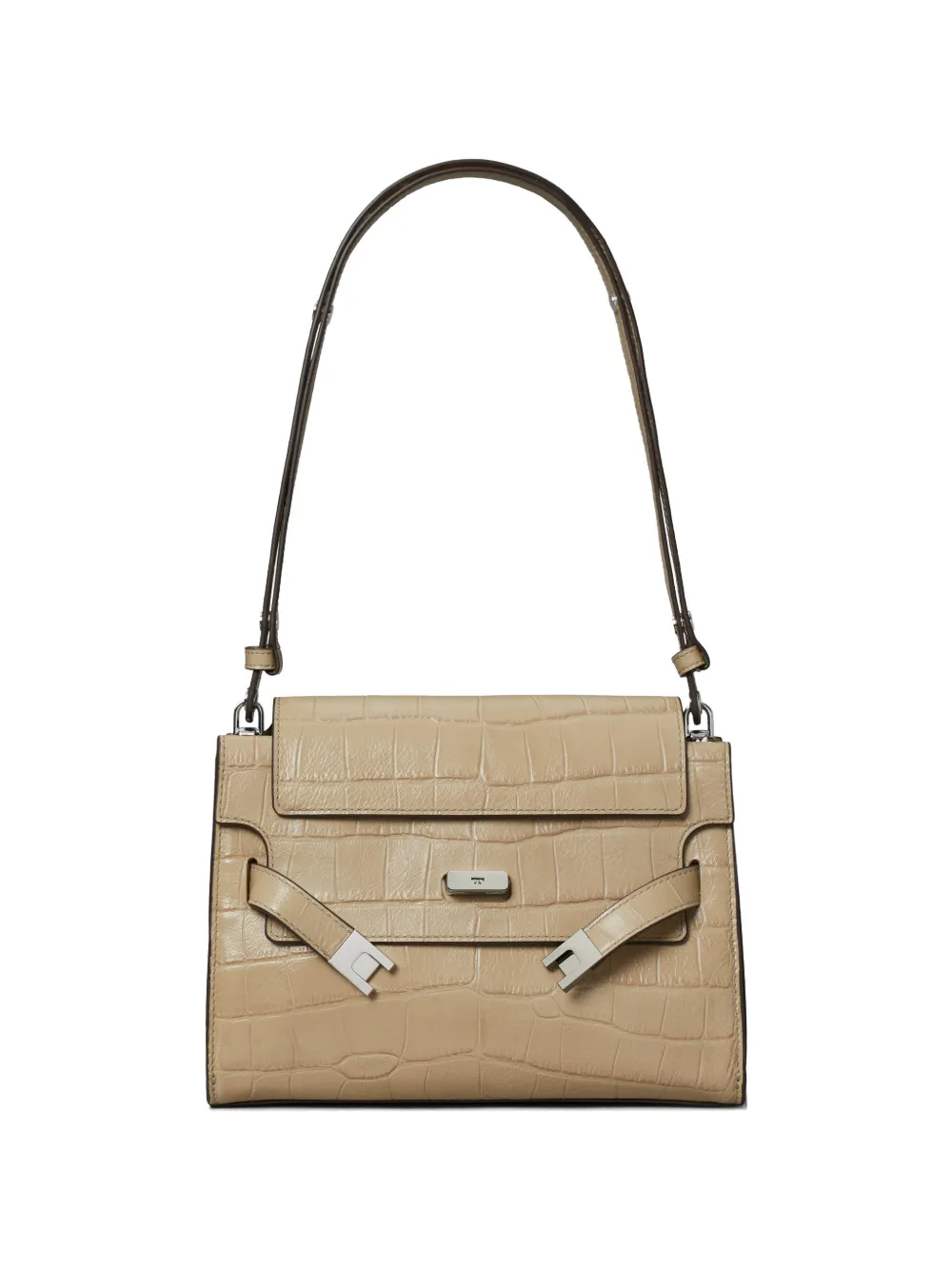 Tory Burch Lee Radziwill embossed shoulder bag - Toni neutri