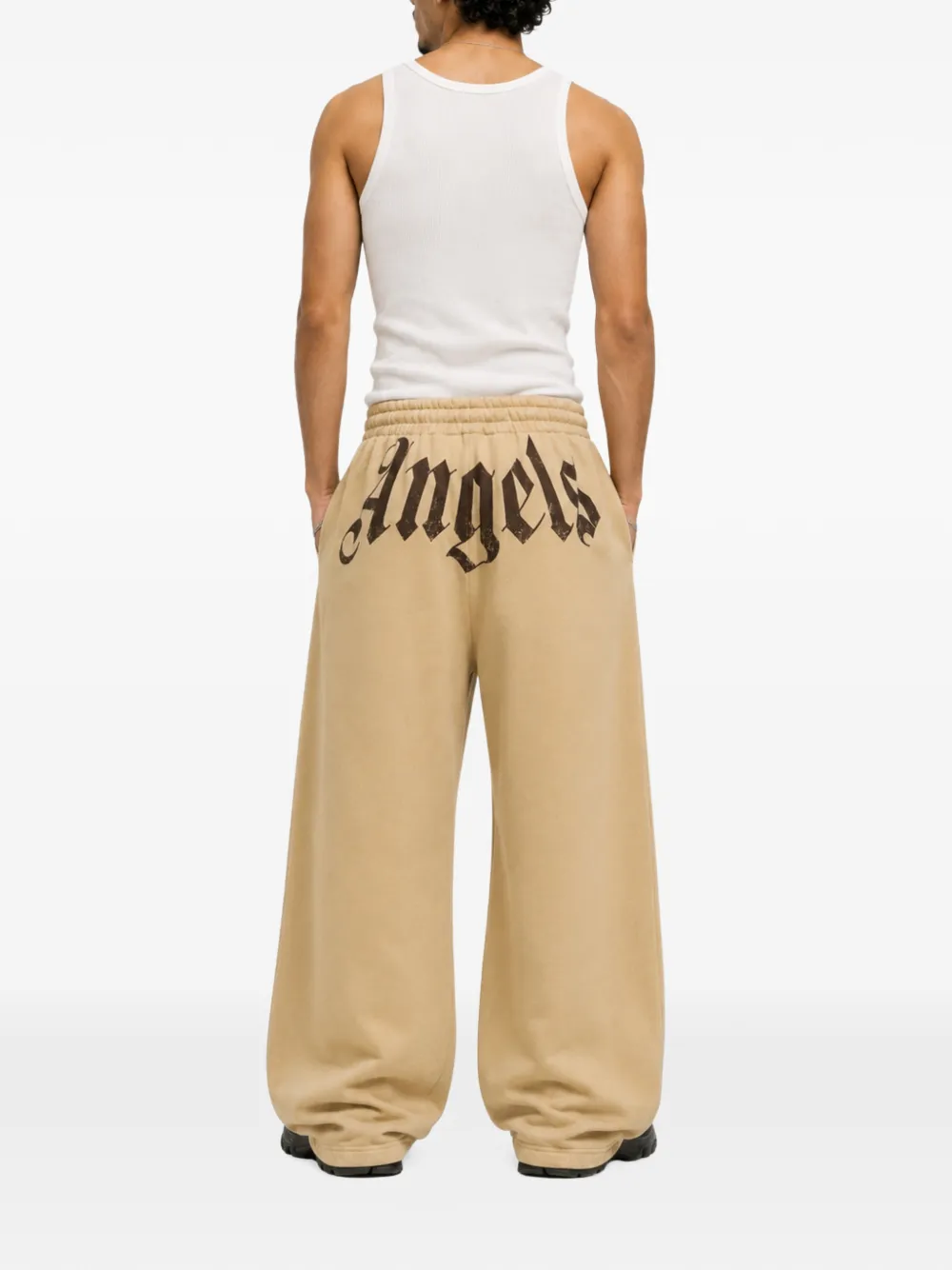 Palm Angels logo-print track pants Beige