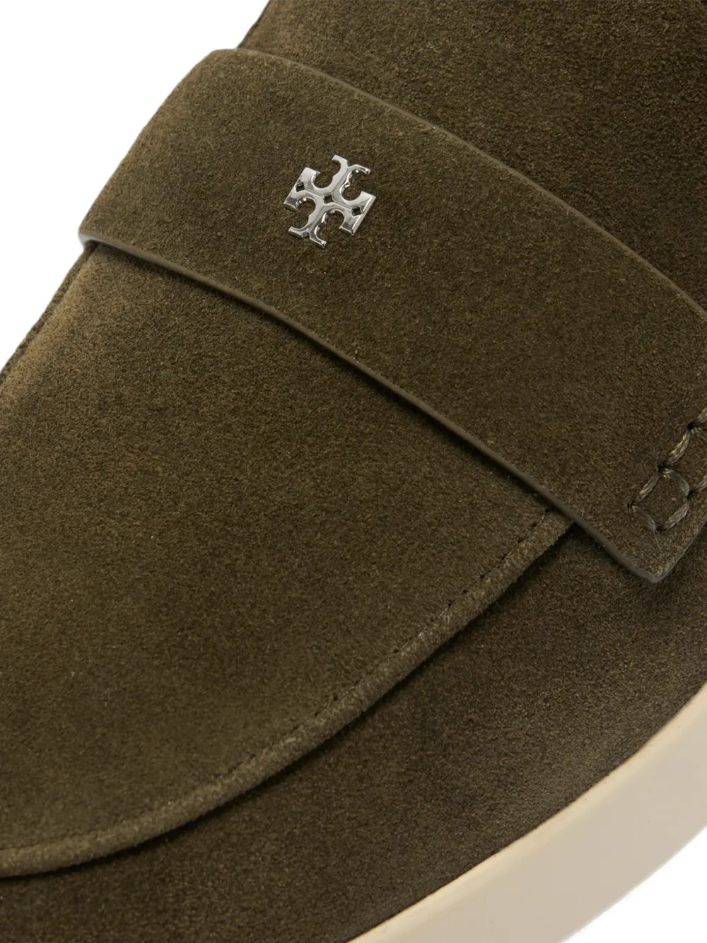 Tory Burch suede loafers Groen