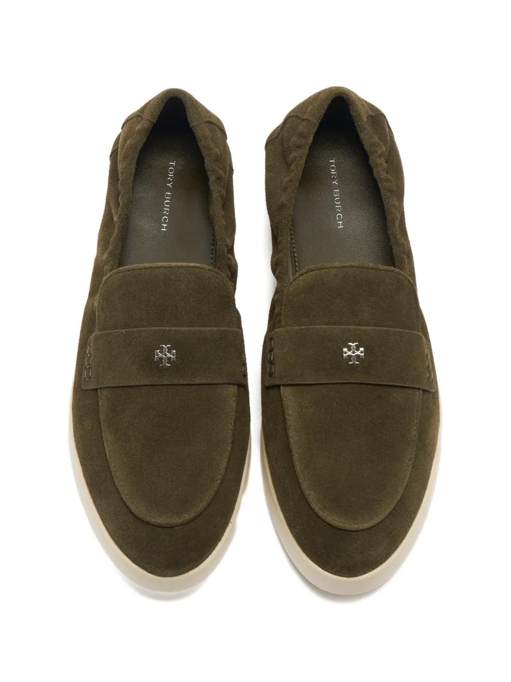 Tory Burch suede loafers Groen