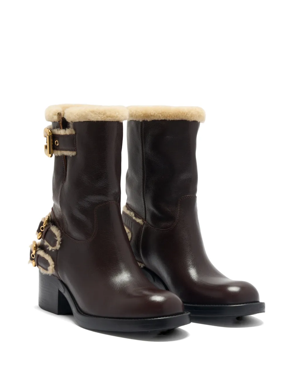 Chloé Dakota lammy laarzen met gesp Bruin