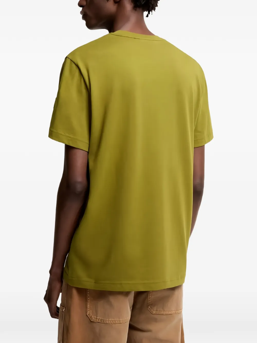 Moncler T-shirt met ronde hals en logoprint Groen