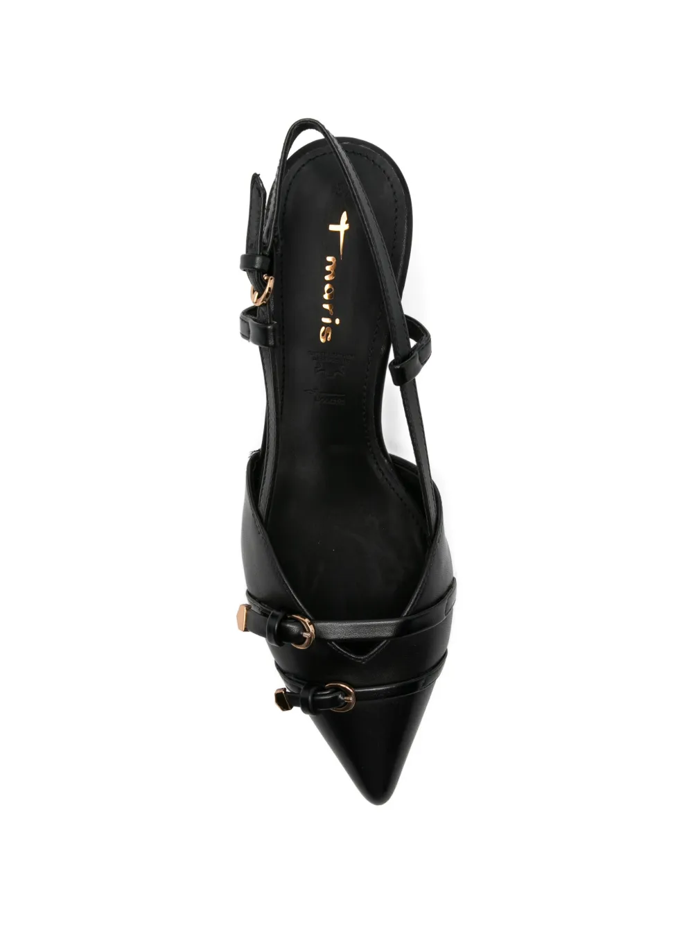TAMARIS Leren slingback pumps Zwart