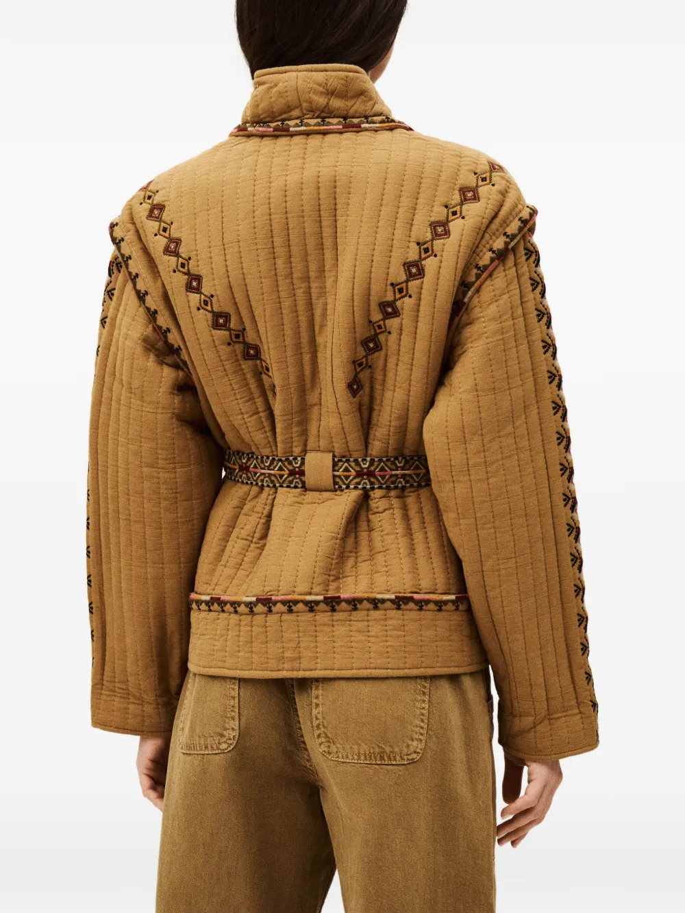 Cocoon Embroidered Quilted Jacket