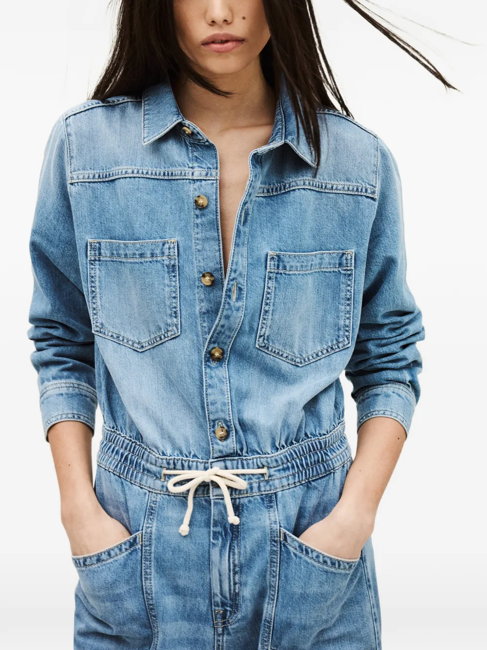 Ba&Sh Myrella button pocket jumpsuit - Blue 4