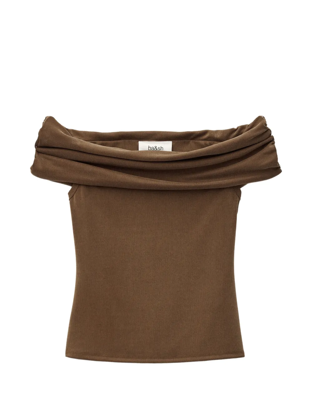 Ba&Sh Bene gathered off-shoulder top | Brown