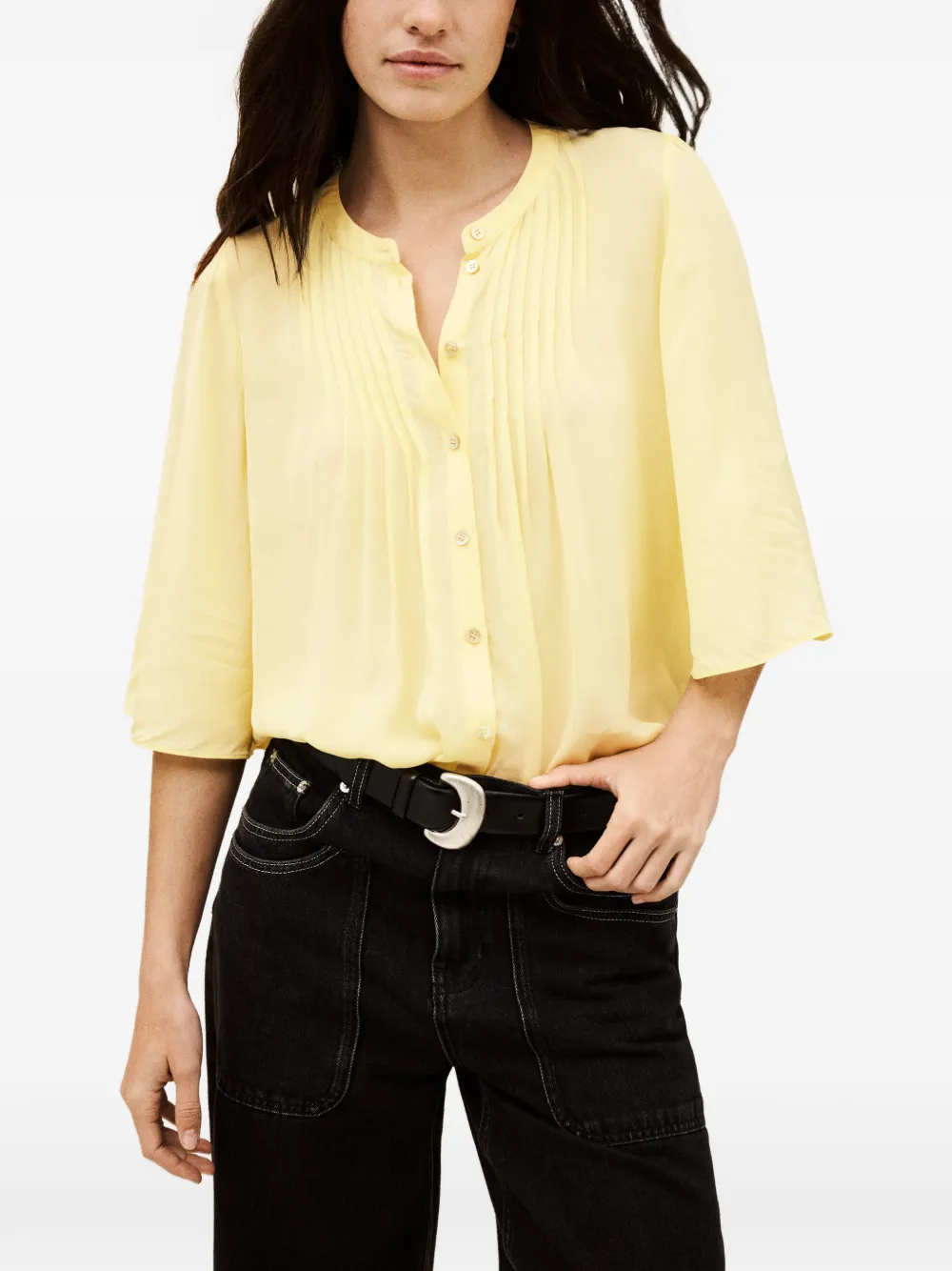  Ba&sh Blusa Barna Plisada - Amarillo 