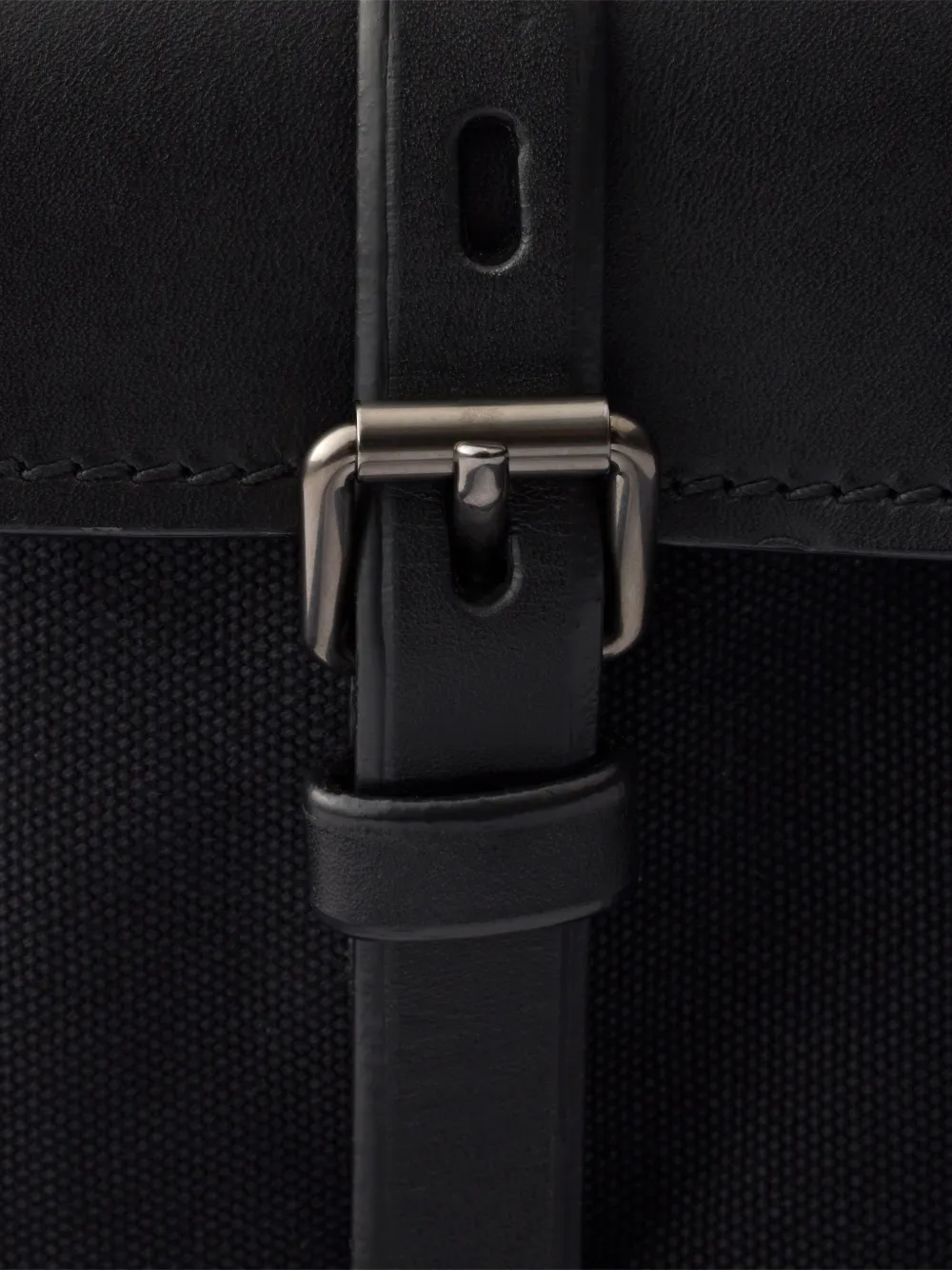 Route mini canvas and leather bucket bag