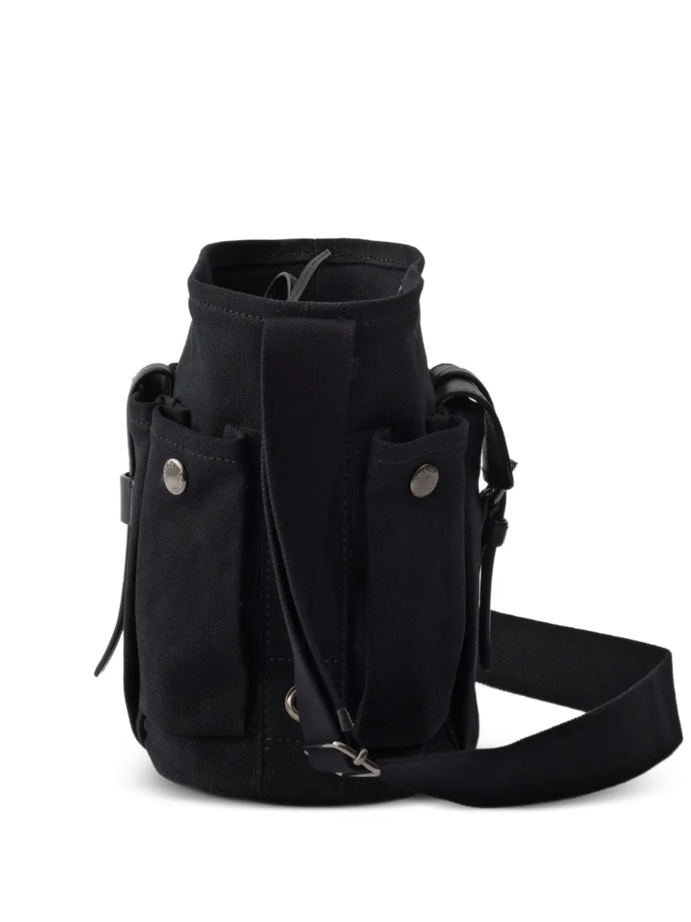 Route mini canvas and leather bucket bag