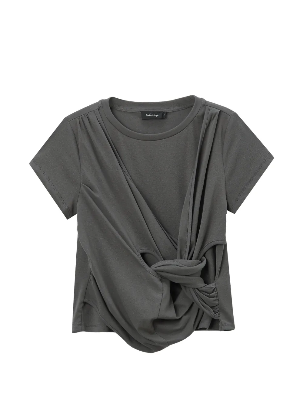 tout a coup knot-detail T-shirt - Grigio