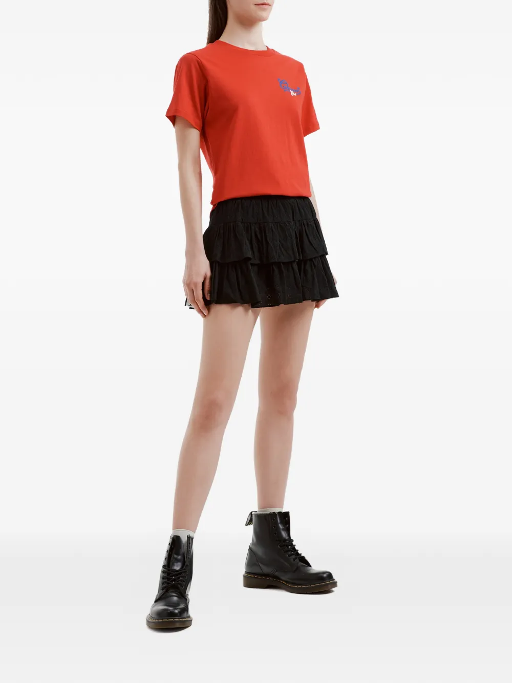  Chocoolate Ruffled Mini Skirt - Black 
