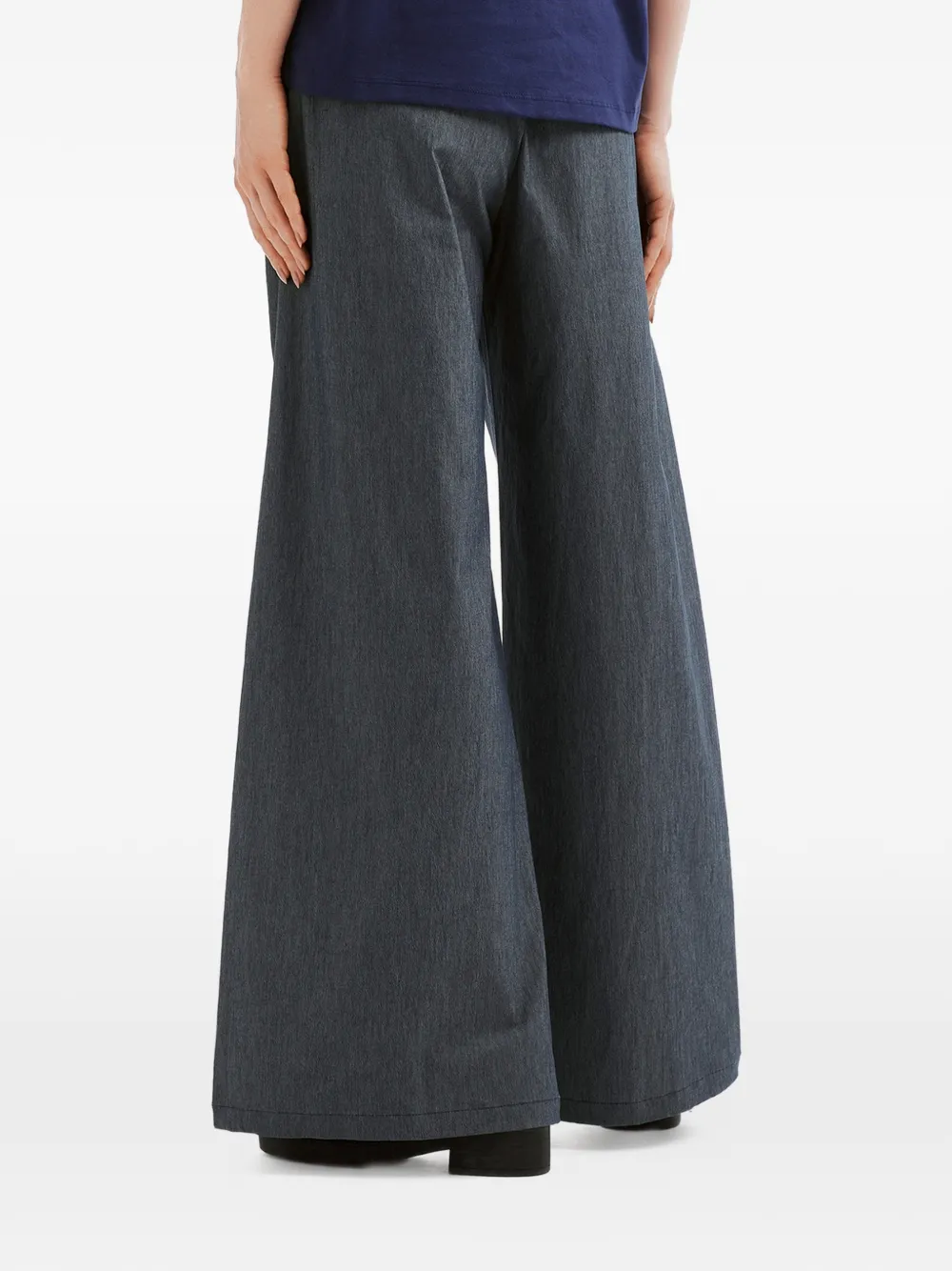 tout a coup Gestrikte broek met wijde pijpen Blauw
