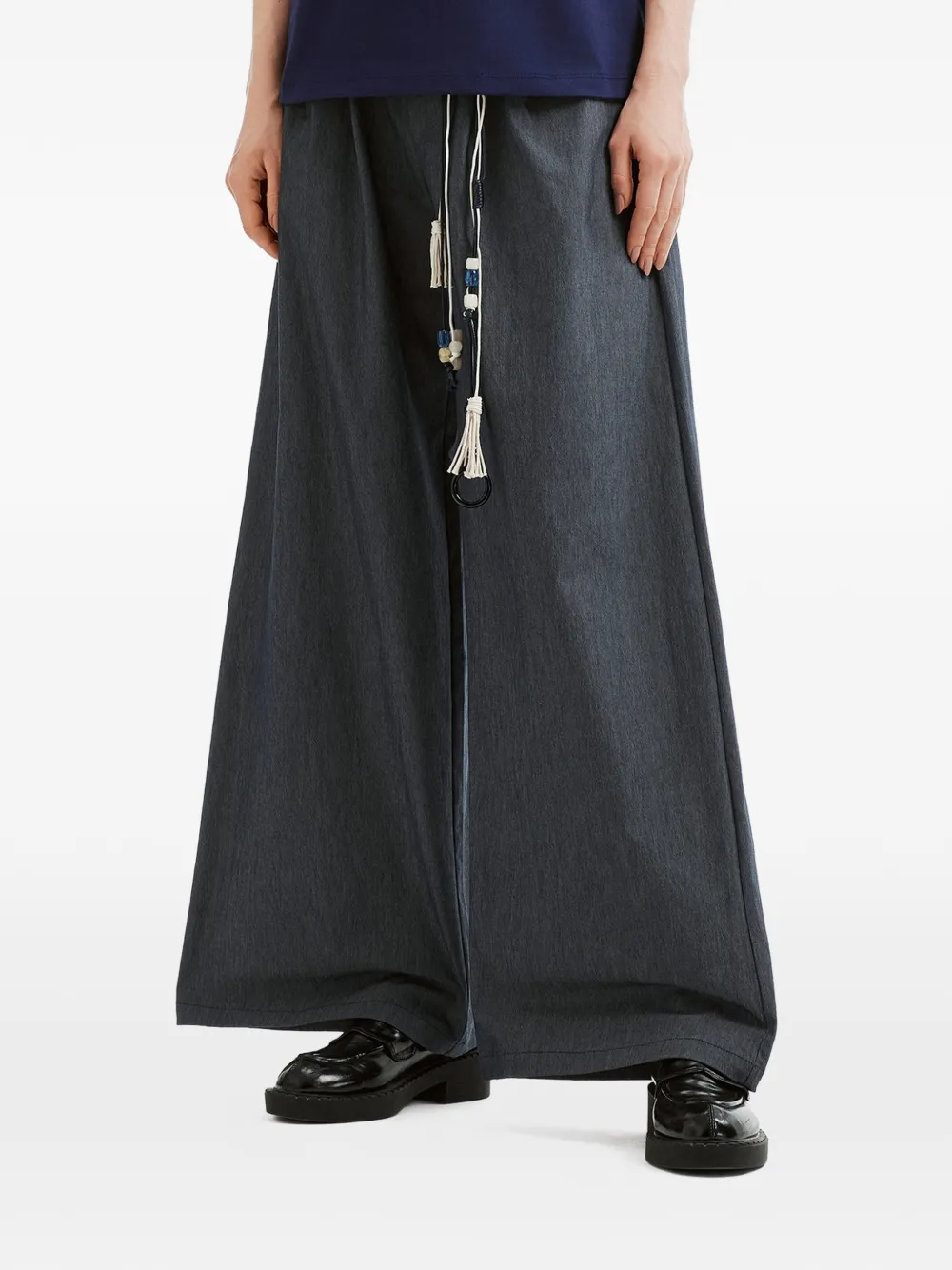 tout a coup Gestrikte broek met wijde pijpen Blauw