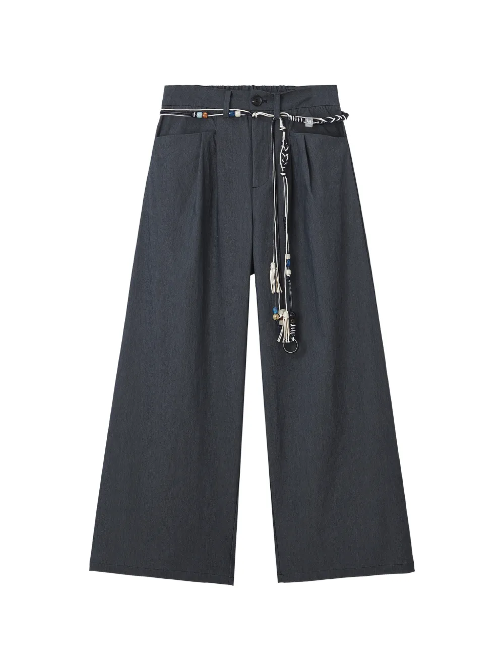 tout a coup wide leg tie trousers - Blu