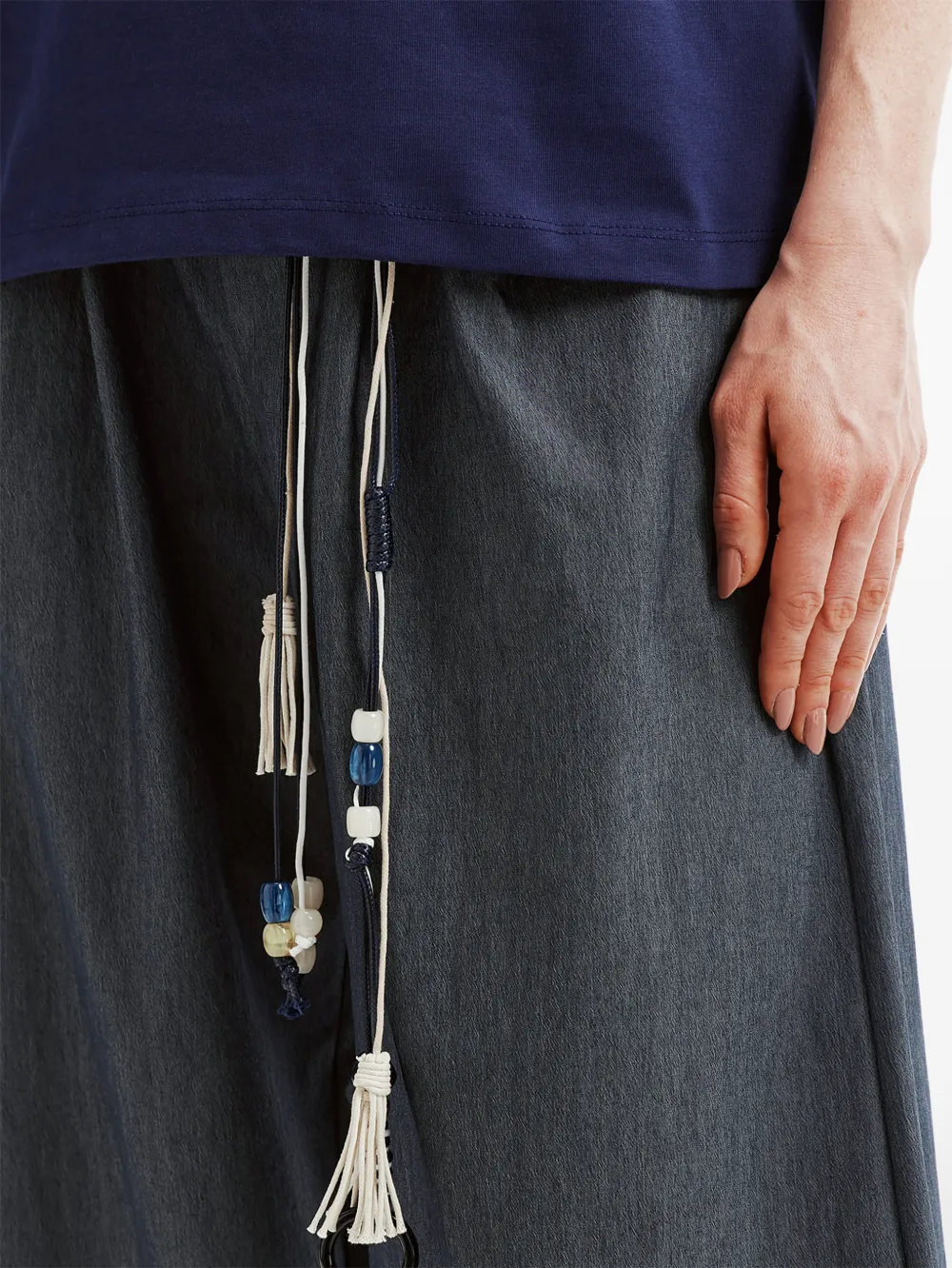tout a coup Gestrikte broek met wijde pijpen Blauw