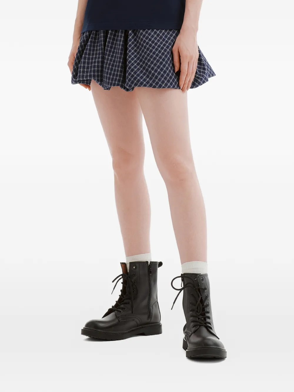  Chocoolate Checked Mini Skirt - Blue 